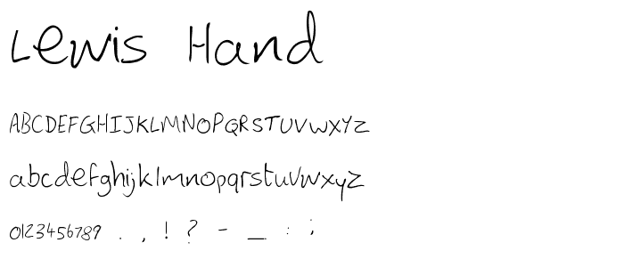 Lewis hand font